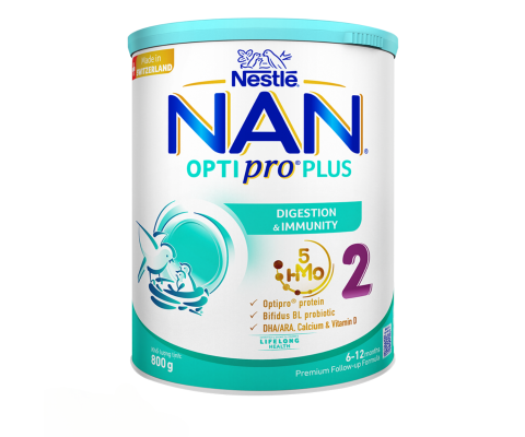 Sữa bột Nan Optipro Plus 2 800g-400g mẫu mới hàng nhập khẩu sản xuất tại Thuỵ Sĩ 