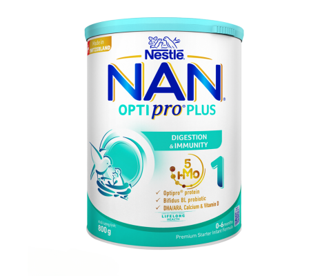 Sữa bột Nan Optipro Plus 1 800g mẫu mới hàng nhập khẩu sản xuất tại Thuỵ Sĩ