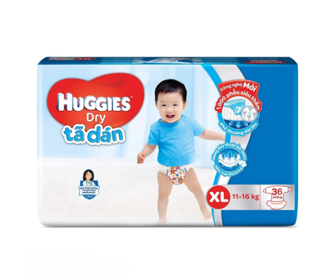 Tã dán Huggies Dry XL36-XXL33-M46
