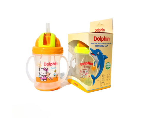 Bình sữa có ống hút cao cấp Training Cup Dolphin