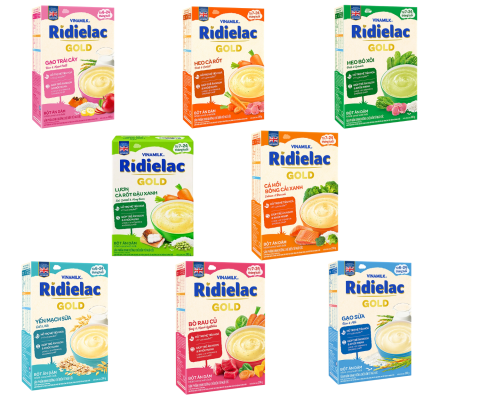 Bột ăn dặm Ridielac hộp giấy 200g - Đủ vị