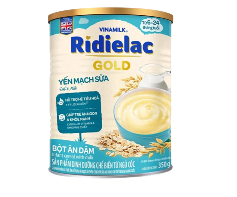 Bột ăn dặm Ridielac Gold Yến Mạch Sữa thiếc 350g